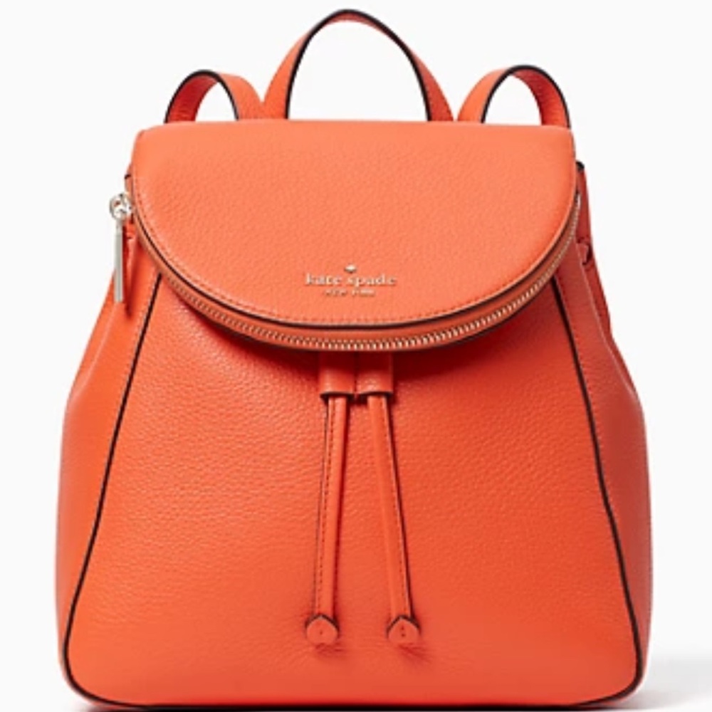 Kate Spade Orange Backpack with Adjustable Straps and Top Handle